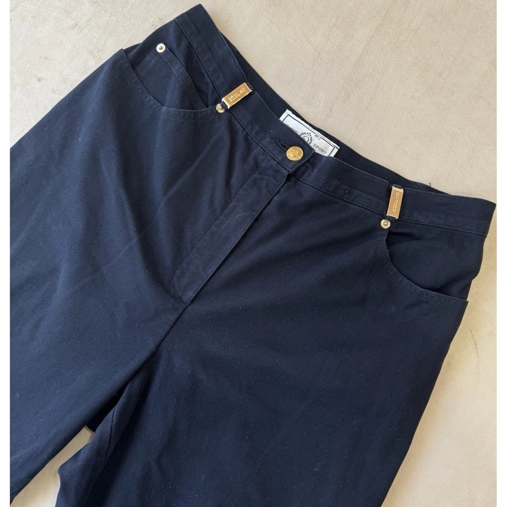 St. JOHN SPORT by Marie Gray Women Black Stretch Casual Straight Leg Pant Sz 14